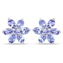 2.24 Carat Genuine Tanzanite .925 Sterling Silver Earrings