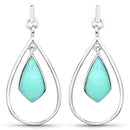 8.80 Carat Genuine Crysopharse .925 Sterling Silver Earrings