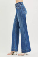 RISEN High Rise Wide Leg Wide Band Detail Jeans