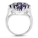 4.05 Carat Genuine Amethyst .925 Sterling Silver Ring