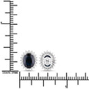 3.32 Carat Genuine Blue Sapphire and White Diamond 14K White Gold Earrings