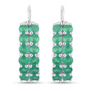 2.40 Carat Genuine Emerald .925 Sterling Silver Earrings