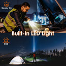 5 In 1 Portable Waist Clip Fan With 5 Speeds Flashlight 10000mAh Battery Operated Personal Wearable Turbo Belt Fan Hands-Free Neck Fan For Camping Tra