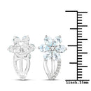 1.54 Carat Genuine Aquamarine and White Topaz .925 Sterling Silver Earrings