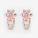 1.66 Carat Genuine Morganite and White Topaz .925 Sterling Silver Earrings