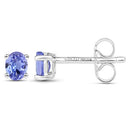 0.40 Carat Genuine Tanzanite .925 Sterling Silver Earrings
