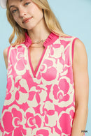 Umgee Floral Sleeveless Tiered Dress