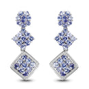 4.92 Carat Genuine Tanzanite .925 Sterling Silver Earrings