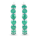 2.38 Carat Genuine Emerald .925 Sterling Silver Earrings