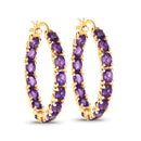 4.80 Carat Genuine Amethyst .925 Sterling Silver Earrings