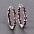 6.00 Carat Genuine Garnet .925 Sterling Silver Earrings