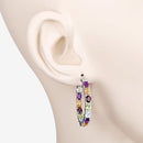 5.44 Carat Genuine Multi Stones .925 Sterling Silver Earrings