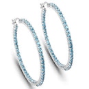 3.60 Carat Genuine Swiss Blue Topaz .925 Sterling Silver Earrings