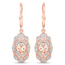 1.04 Carat Genuine Morganite and White Topaz .925 Sterling Silver Earrings