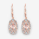 1.04 Carat Genuine Morganite and White Topaz .925 Sterling Silver Earrings
