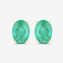 2.40 Carat Genuine Zambian Emerald 10K Yellow Gold Earrings