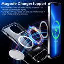 Magnetic Metal Kickstand Clear Case Shockproof Anti Yellowing Phone Cover Compatible with Magsafe Fit for IOS Phone 14 Pro Max