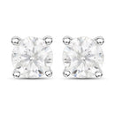 1.02 Carat Genuine White Diamond 14K White Gold Earrings