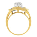 10K Yellow Gold Diamond Cluster Ring (3/4 Cttw, J-K Color, I2-I3 Clarity) - Size 6