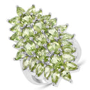 8.89 Carat Genuine Peridot .925 Sterling Silver Ring