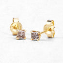 0.31 Carat Genuine Champagne Diamond 14K Yellow Gold Earrings (I1-I2)