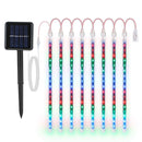 Solar Powered Meteor Shower String Lights 9.84FT Falling Raindrop Tube Lamp Water Resistant Decorative Lights For Tree Home Garden Parties