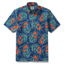 Men's Hawaiian Shirt Birds of Paradise Print By Fizah Malik Cotton Button-down Short Sleeve Aloha Shirt