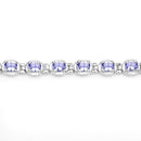 4.59 Carat Genuine Tanzanite .925 Sterling Silver Bracelet