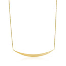 14k Yellow Gold Necklace with Polished Curved Bar Pendant