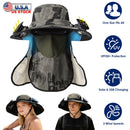 Solar Fan Hat with UPF50+ Sun Protection & Neck Flap