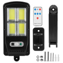 Solar Powered Wall Lights Outdoor 120LED Beads Motion Sensor Lamp IP65 Waterproof 3 Modes Sensor Light W/ Remote Control For Street Front Door Deck