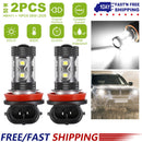2PCS 800LM 50W H8/H9/H11 LED Fog DRL Light Bulb IP68 Waterproof 10 2835 LEDs 360¡ Beam Angle 6000K White