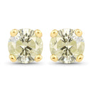 0.95 Carat Genuine LB Diamond 14K Yellow Gold Earrings
