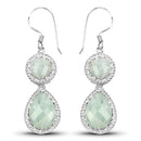 11.82 Carat Genuine Aquamarine .925 Sterling Silver Earrings