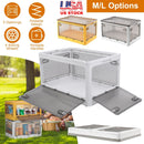 31QT/29L Foldable Storage Bins with Lid 4 Doors Collapsible Stackable Closet Organizer Containers with Lock 4Pcs Wheels