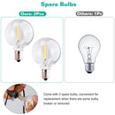 50FT Decorative Globe String Lights Outdoor Indoor 25Pcs Bulb Light Strings Fairy String Lamps for Garden Lawn Patio Cafe Party