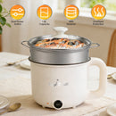 Electric Hot Pot with Steamer 1.8L Dual Power Ceramic Cooker