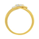 14K Yellow Gold Plated .925 Sterling Silver 1/4 Cttw Diamond Interlocking Loop Open Shank Bypass Ring (I-J Color, I1-I2 Clarity) - Size 7
