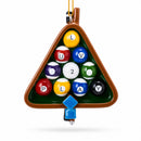 Billiards Pool Table Rack with Balls Resin Christmas Ornament