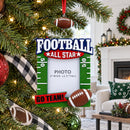 Football All Star Picture Frame Resin Christmas Ornament
