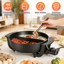 6L Electric Hot Pot with Divider 1100W Dual-Flavor Pot Shabu Shabu Pot Non-Stick with 5-Temp Control for Shabu Shabu Fondue Perfect for Family Gatheri