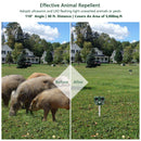 Ultrasonic Animal Repeller Solar Powered Repellent with Motion Sensor LED Flashing Lights IPX6 Waterproof Outdoor for Farm Garden Yard