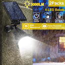 2Pcs Solar Spotlight Outdoor Dusk To Dawn Light Wall Path Lawn Garden Lamp Waterproof