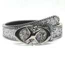 Trendy New Double Crescent Moon And Cross Sequined Waist Belt