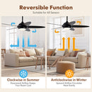52 Inch Ceiling Fan with Lights and 3 Lighting Colors