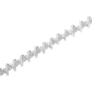 .925 Sterling Silver 1/2 Cttw Diamond Miracle-Set 7" Tennis Bracelet (I-J Color, I3 Clarity)