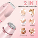 2-in-1 Women’s Bikini Trimmer & Shaver, Waterproof & Rechargeable