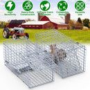 2Pcs 18x8x10In Humane Single Door Live Animal Trap Collapsible Galvanized Iron Animal Cage Catch And Release for Small Squirrel Raccoon Feral Cat Weas