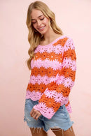 BiBi Flower Crochet Knit Top