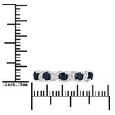 0.64 Carat Genuine Blue Sapphire and White Topaz .925 Sterling Silver Ring